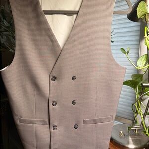 Men's Elegant Brown Double-Breasted Vest